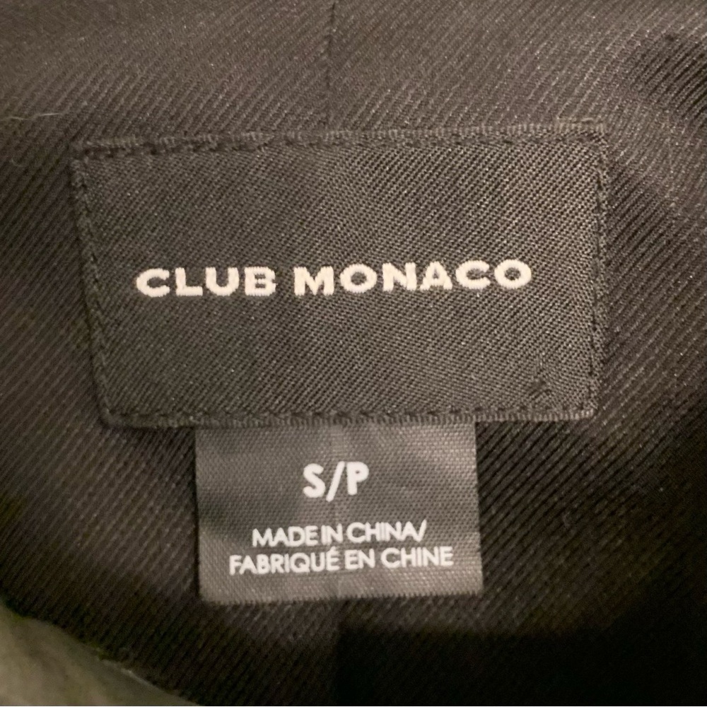 Club Monaco Dark Green Lamb Leather Moto Biker Jacket Size Small - Picture 3 of 16